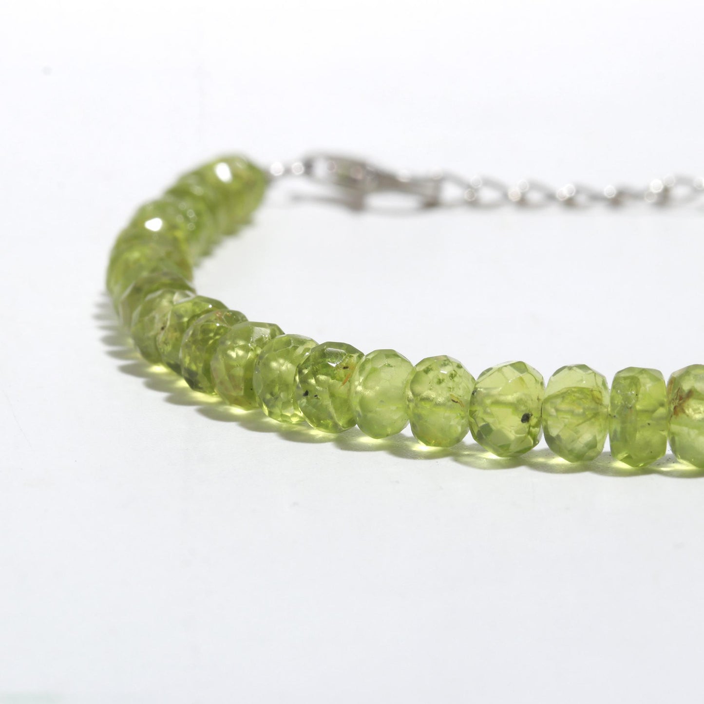 Glowing Natural Green Peridot Beaded Bracelet
