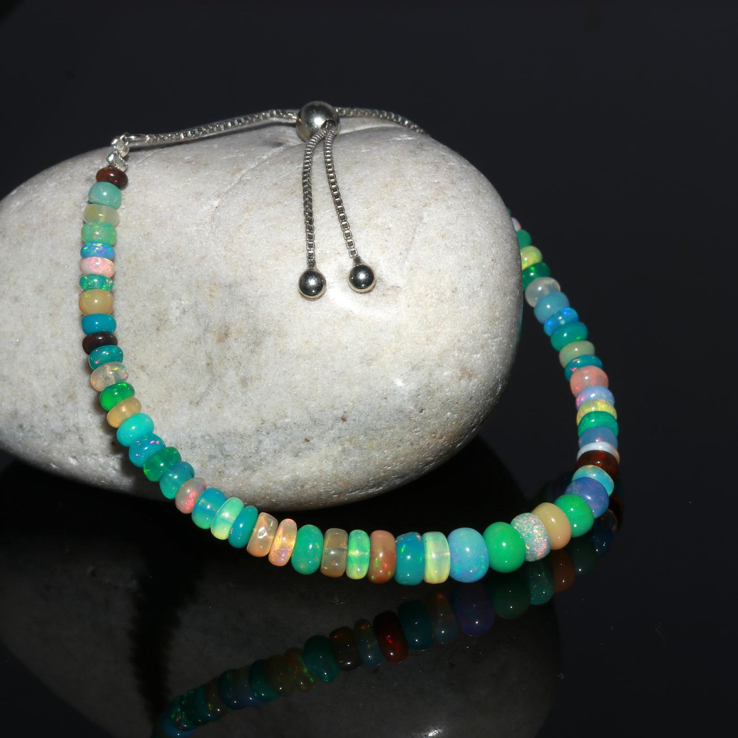 Multi Fire Ethiopian Opal Beads Bracelets