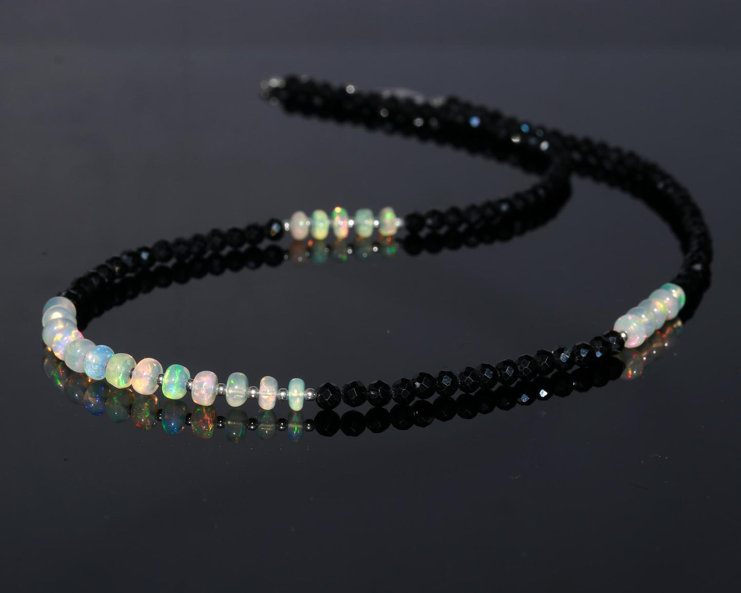 Ethiopian Opal Spinel Black Necklace
