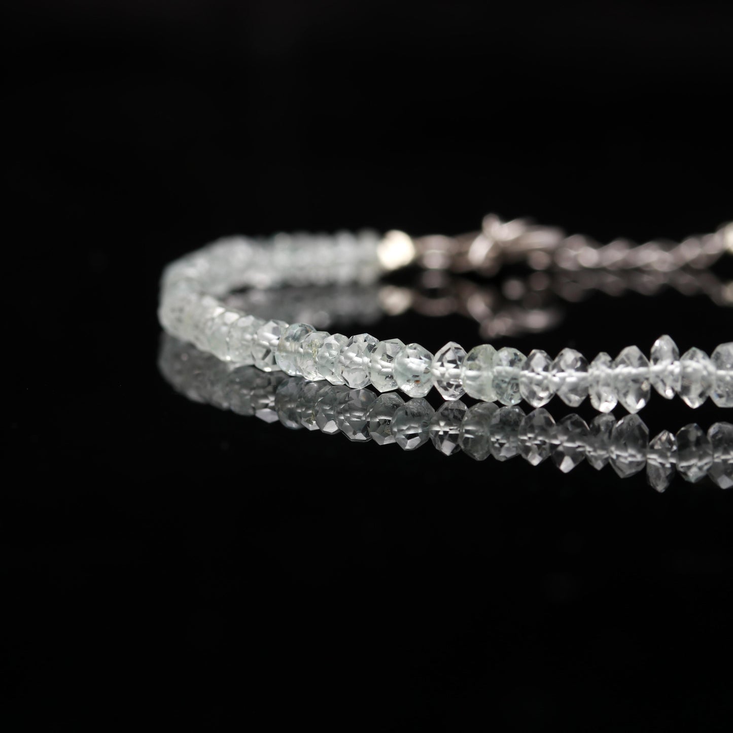 Natural Rainbow Moonstone Rondelle Shape Faceted Cut Gemstone Bracelet