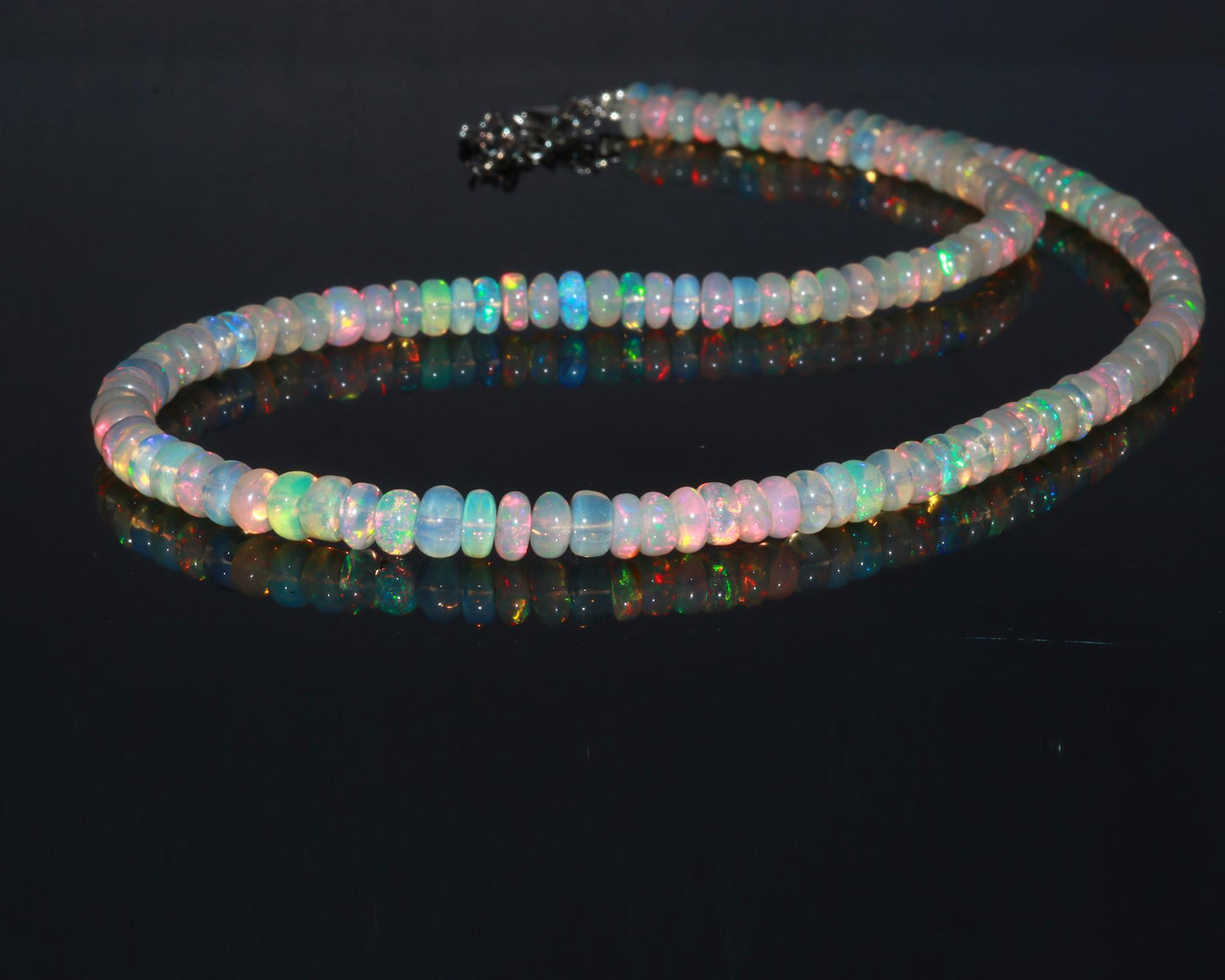 Natural Ethiopian Opal Gemstones Beads Necklace