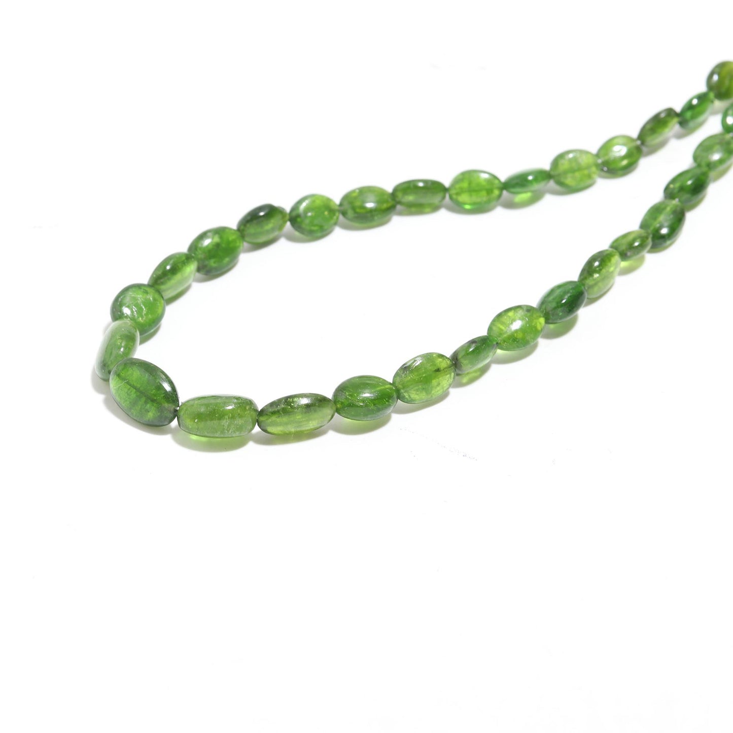 Natural chrome diopside smooth oval nuggets gemstone beads