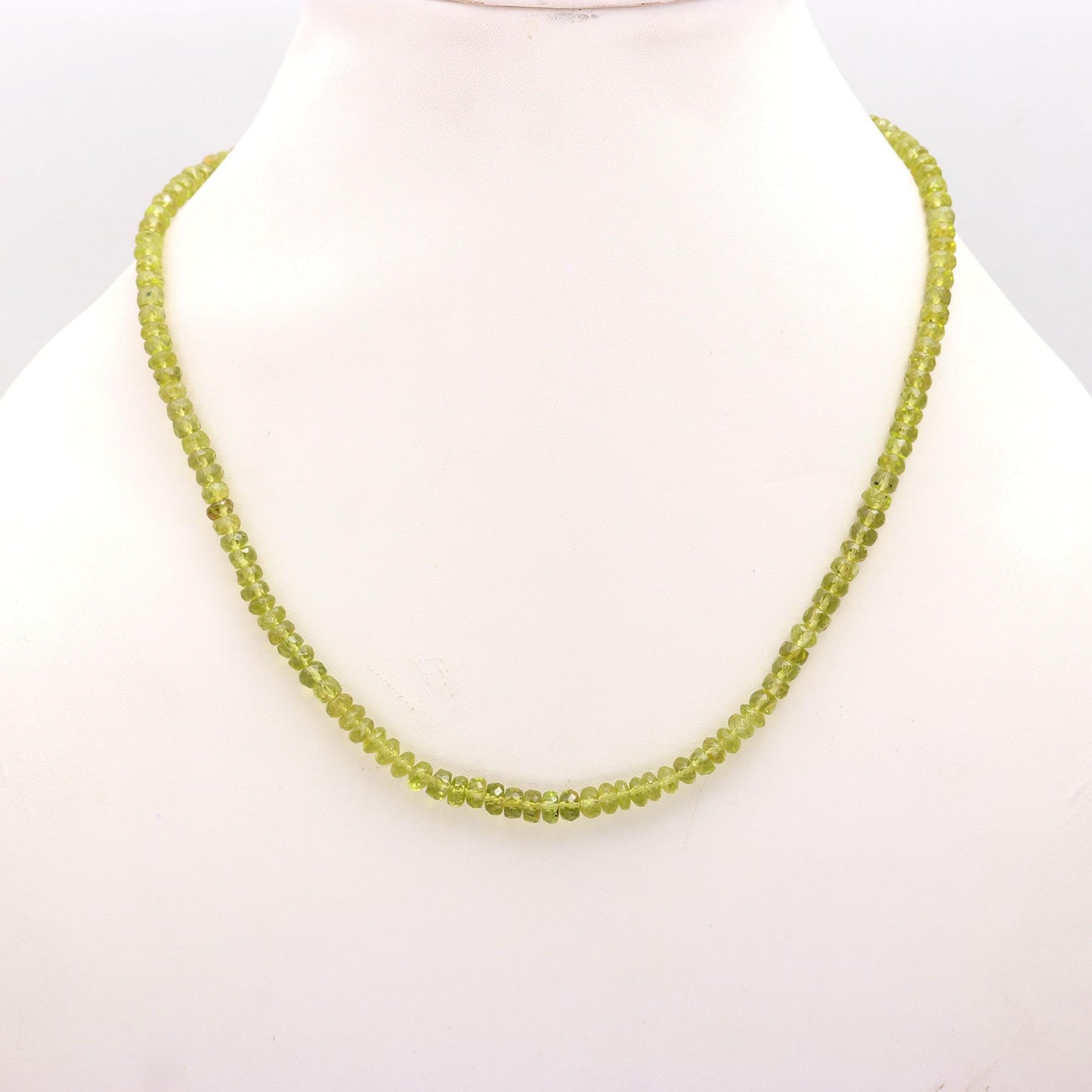 Necklace Strand String Beaded Peridot Gem Stone Round Bead