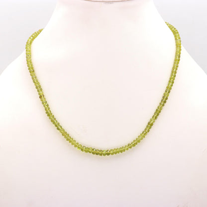 Necklace Strand String Beaded Peridot Gem Stone Round Bead