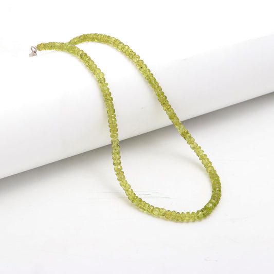 Necklace Strand String Beaded Peridot Gem Stone Round Bead