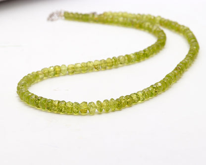 Necklace Strand String Beaded Peridot Gem Stone Round Bead