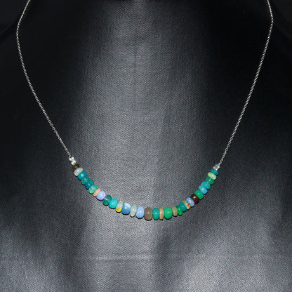 Ethiopian Opal Turquoise Silver Necklace