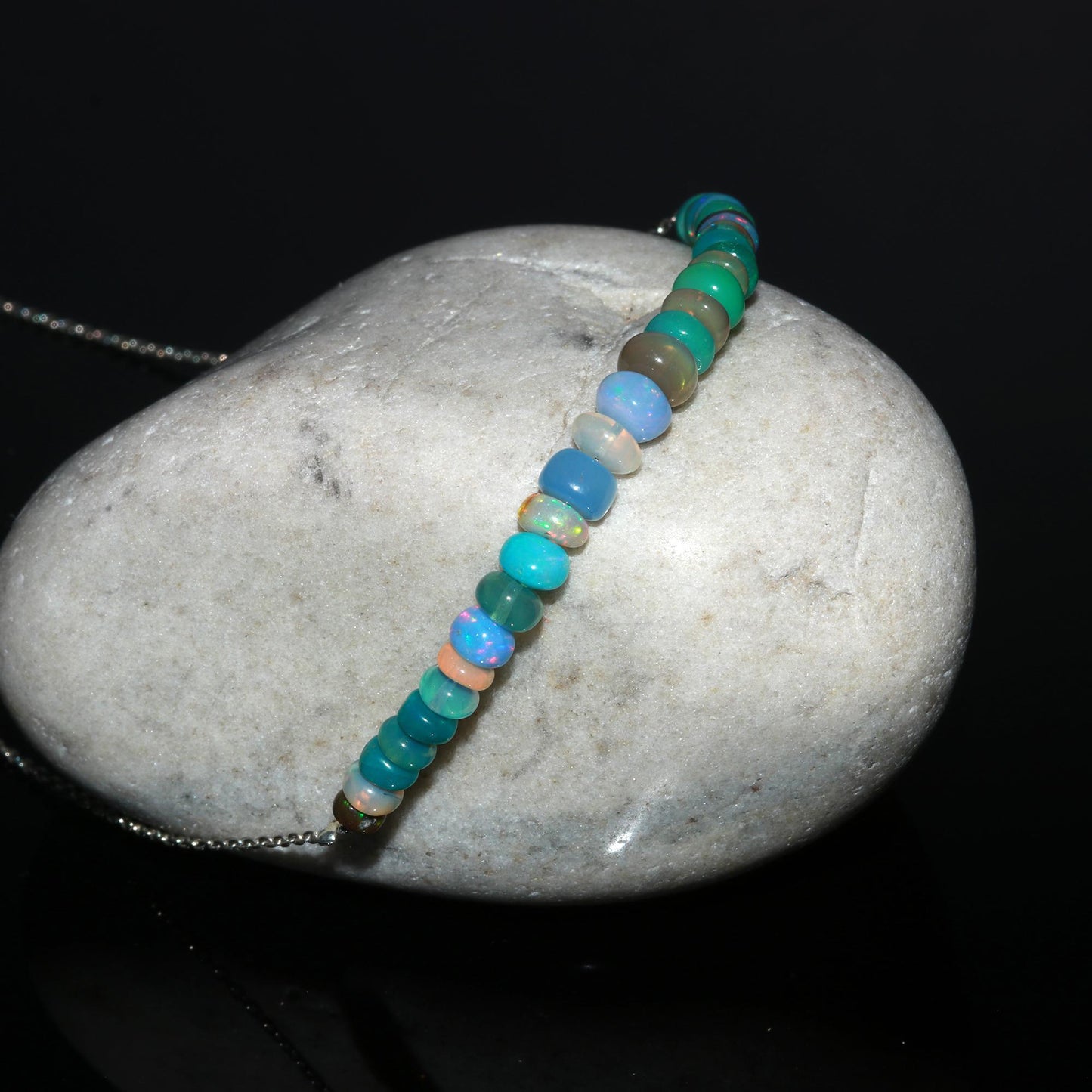 Ethiopian Opal Turquoise Silver Necklace