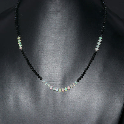 Ethiopian Opal Spinel Black Necklace