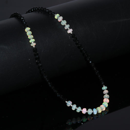 Ethiopian Opal Spinel Black Necklace