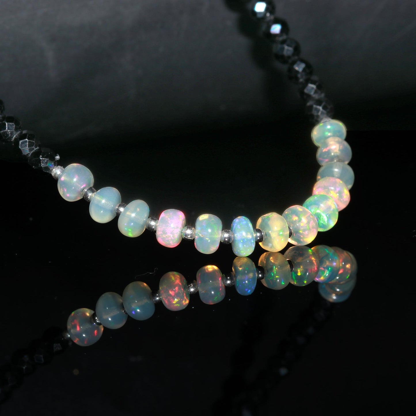 Ethiopian Opal Spinel Black Necklace