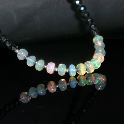 Ethiopian Opal Spinel Black Necklace