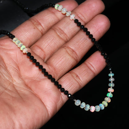 Ethiopian Opal Spinel Black Necklace