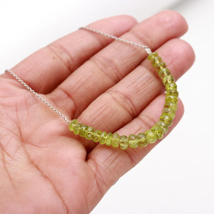 Peridot Bar Necklace Peridot Necklace August Birthstone