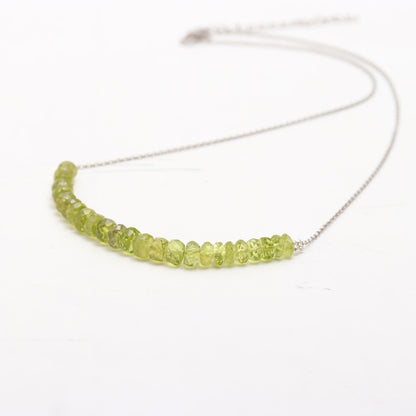 Peridot Bar Necklace Peridot Necklace August Birthstone