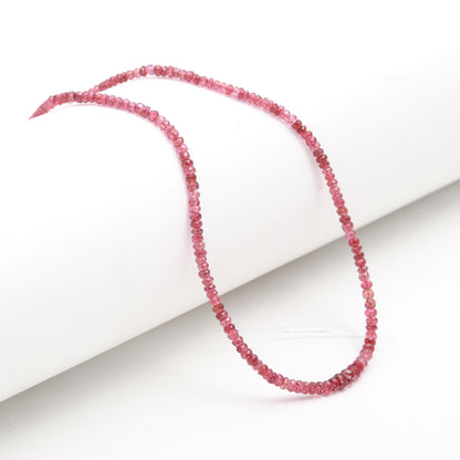 Gold Faceted Natural Red Ruby Bead Necklace