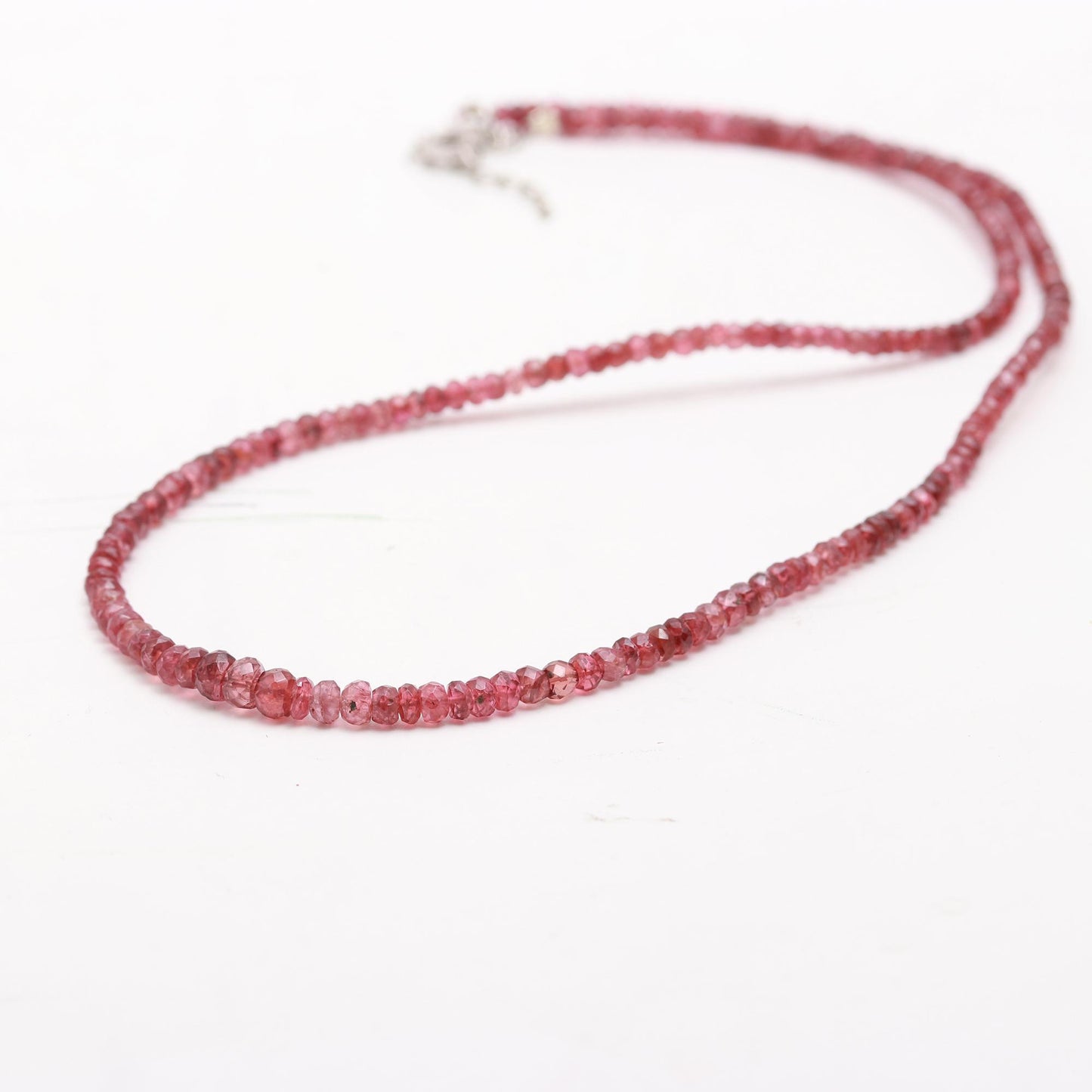 Gold Faceted Natural Red Ruby Bead Necklace