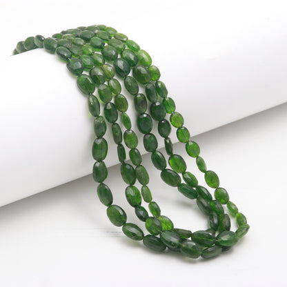 Green Chrome Diopside Smooth Oval Beads