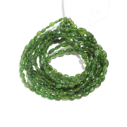 Natural Quartz Beads Oval Olive Green