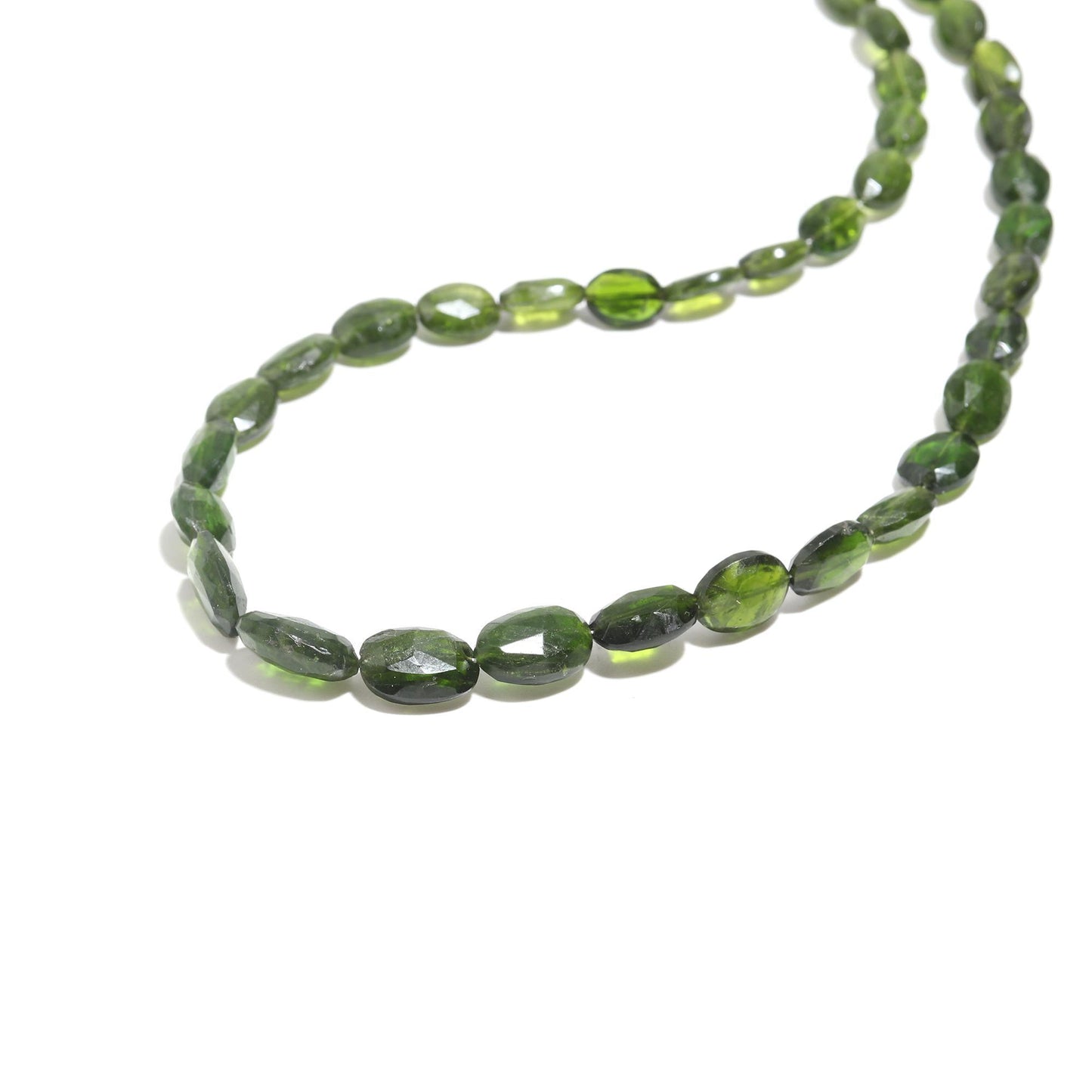 Natural Green Diopside Strand Oval Nugget Beads