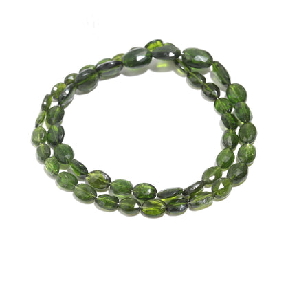 Natural Green Diopside Strand Oval Nugget Beads